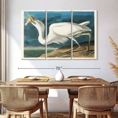 Ebern Designs Great White Heron In Beige