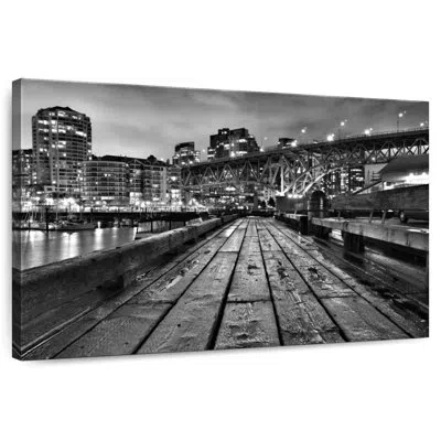 Ebern Designs Kavia Granville Island At Night In Black