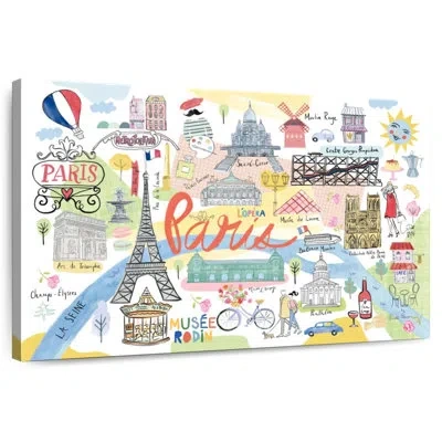 Ebern Designs Kavia Paris Map Light In White