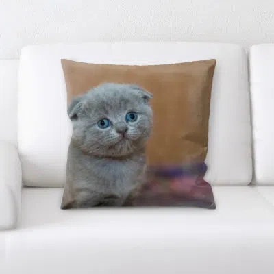 Ebern Designs Lassiter Cat Portrait Throw Pillow