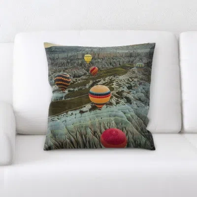 Ebern Designs Laughlin Hot Air Balloon Square Pillow Cover & Insert