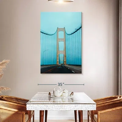 Ebern Designs Lilie Blue Mackinac Bridge