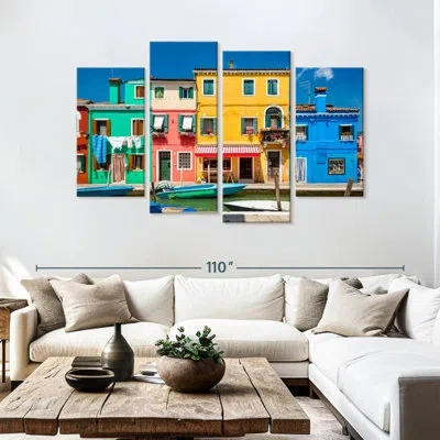 Ebern Designs Lilie Burano Island Buildings In Blue