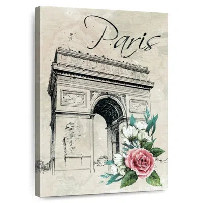 Ebern Designs Lilie Champs-elysees Paris Floral In Beige