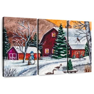 Ebern Designs Lilie Christmas Farm In Gray
