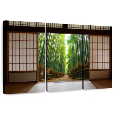 Ebern Designs Lilie Door To Bamboo Forest In Green