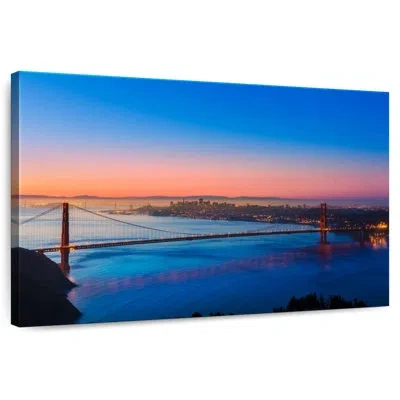 Ebern Designs Lilie Golden Gate Bridge Nightfall In Blue