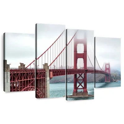 Ebern Designs Lilie Golden Gate Bridge Stormy Mist