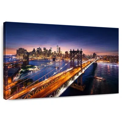Ebern Designs Lilie Manhattan Bridge Night Sky In Black