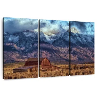 Ebern Designs Lilie Mormon Barn In Autumn In Gray