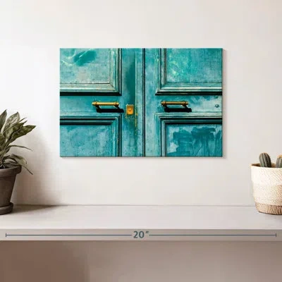 Ebern Designs Lilie Old Turquoise Door In Teal