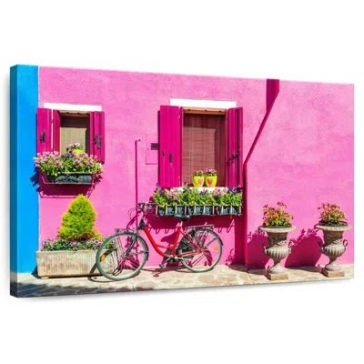 Ebern Designs Lilie Pink House Bicycle