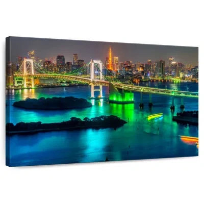 Ebern Designs Lilie Rainbow Bridge Tokyo Skyline In Black