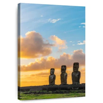 Ebern Designs Lilie Row Of Moai Statues