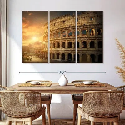 Ebern Designs Lilie Sunset At The Colosseum In Brown