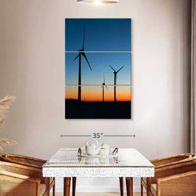 Ebern Designs Lilie Wind Turbines At Dusk