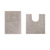 Ebern Designs Loida Micro 2 Piece Plush Bath Rug Set In Neutral