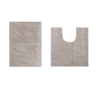 Ebern Designs Loida Micro 2 Piece Plush Bath Rug Set In Beige