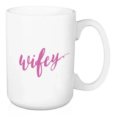 Ebern Designs Mariya Wifey Coffee Mug In White