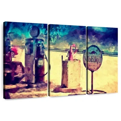 Ebern Designs Mehar Gas Station 66 Wild West In Blue