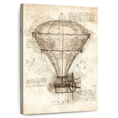 Ebern Designs Mehar Hot Air Balloon Blueprint In Beige