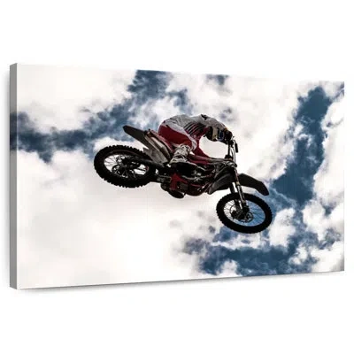 Ebern Designs Mehar Motocross Rider In Midair In Beige