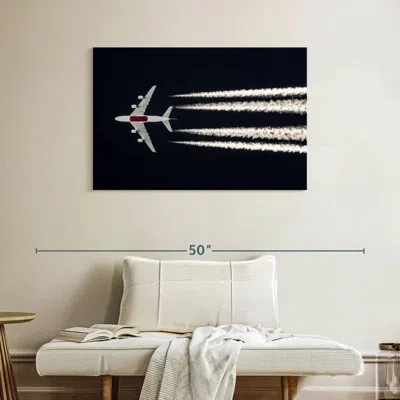 Ebern Designs Mehar Night Sky Airplane In Black