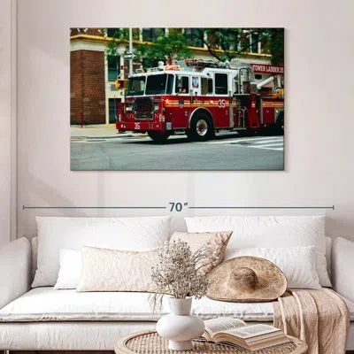 Ebern Designs Mehar Ny Fire Truck In Action