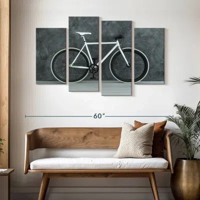 Ebern Designs Mehar Parked White Bicycle