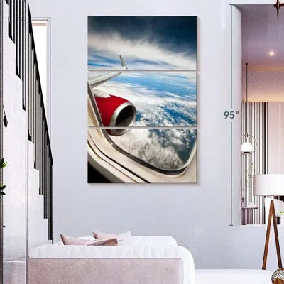 Ebern Designs Mehar Plane Window View In Blue