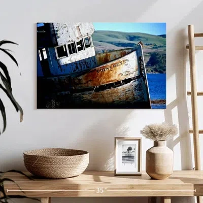 Ebern Designs Mehar Point Reyes Vintage Boat In Orange
