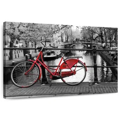 Ebern Designs Mehar Red Amsterdam Bicycle In Silver