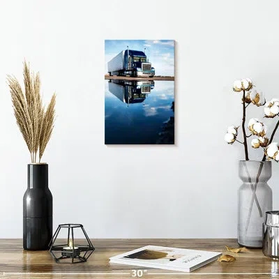 Ebern Designs Mehar Semi Truck Reflection In Black