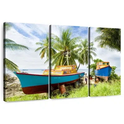 Ebern Designs Mehar Six Men's Bay Fishing Boats In Blue
