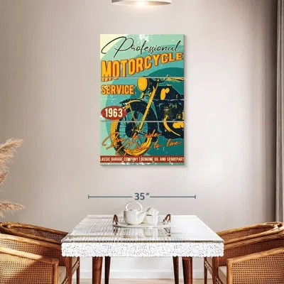 Ebern Designs Mehar Vintage Motorcycle Poster