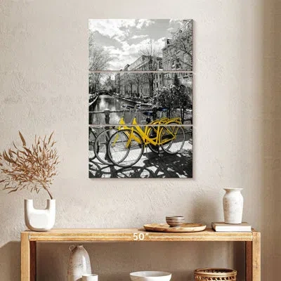 Ebern Designs Mehar Yellow Bikes Pop In Gray