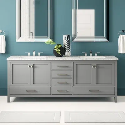 Ebern Designs Minnich 84" Double Bathroom Vanity Set