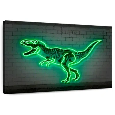 Ebern Designs Neon T Rex In Gray