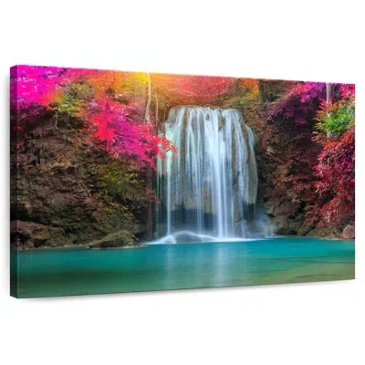 Ebern Designs Nicci Amazing Erawan Waterfall In Teal