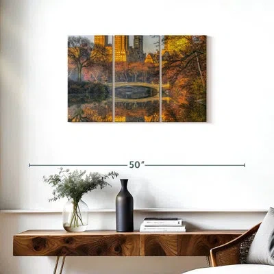 Ebern Designs Nicci Bow Bridge In Autumn In Gray