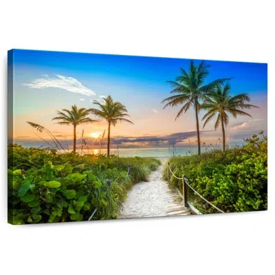 Ebern Designs Nicci Florida Beach Summer Sunrise In Blue