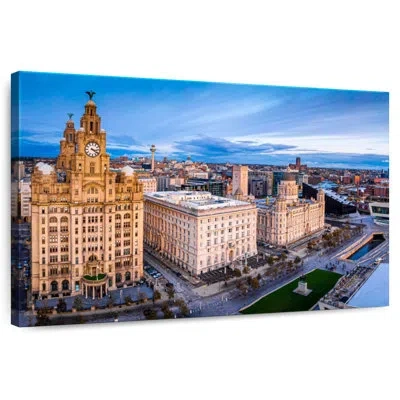 Ebern Designs Nicci Liverpool Cityscape In Blue