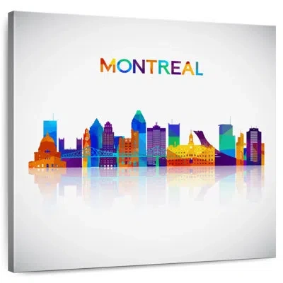 Ebern Designs Nicci Montreal Skyline In Colors In Gray