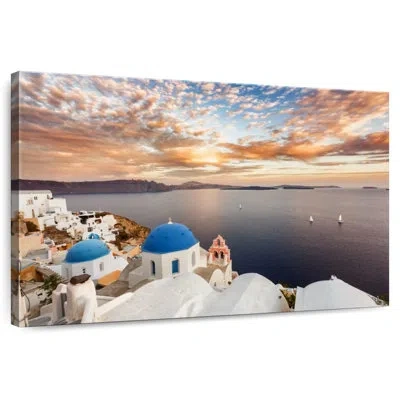 Ebern Designs Nicci Santorini Cloudy Sunset