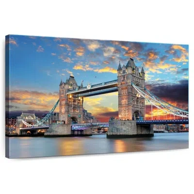 Ebern Designs Nicci Tower Bridge At Dusk In Gray