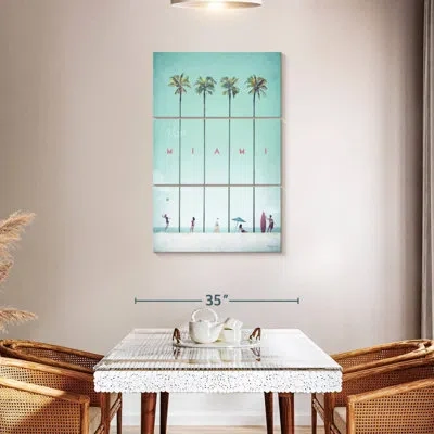 Ebern Designs Nicci Visit Miami Vintage Travel Poster In Green