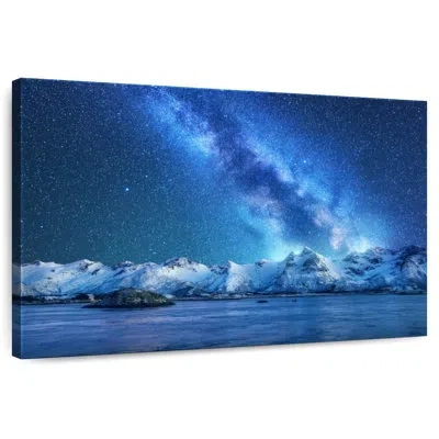 Ebern Designs Oberle Milky Way Over Fjord In Blue