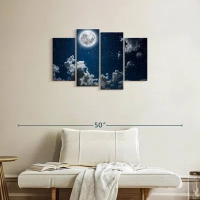 Ebern Designs Oberle Moonlit Starry Sky In Gray