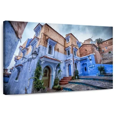 Ebern Designs Ravi Blue City Of Chefchaouen In Beige