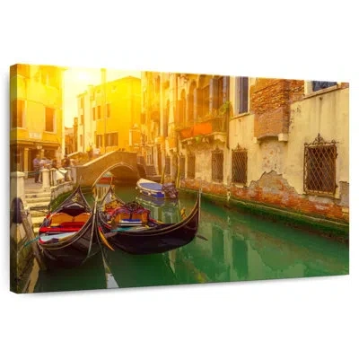 Ebern Designs Ravi Canal Gondolas In Venice In Brown